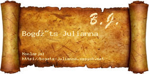 Bogáts Julianna névjegykártya